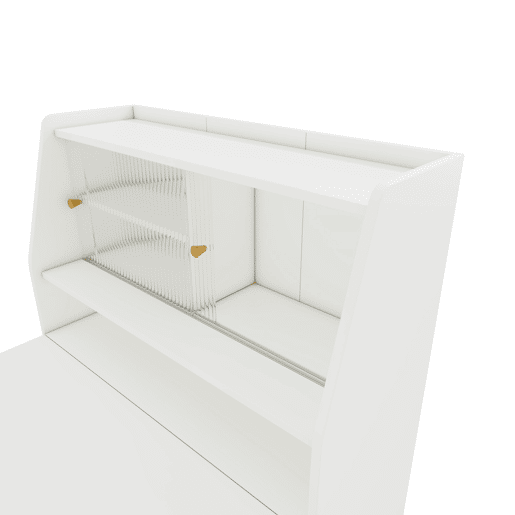 Aparador, Armário de bar retrátil - com compartimentos na parte superior - estilo moderno - Branco