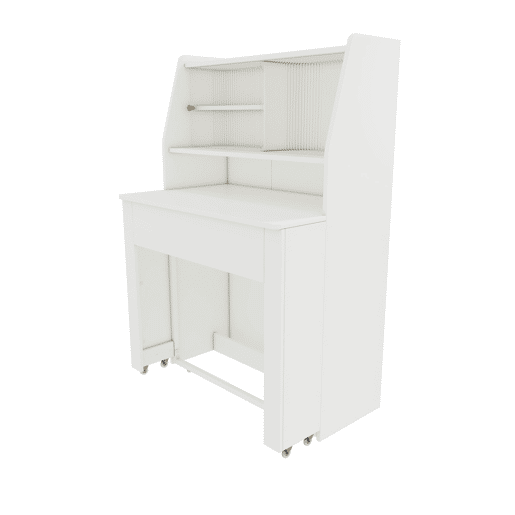 Aparador, Armário de bar retrátil - com compartimentos na parte superior - estilo moderno - Branco