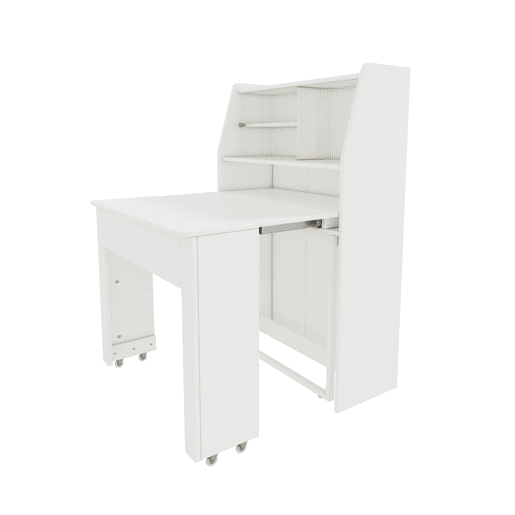 Aparador, Armário de bar retrátil - com compartimentos na parte superior - estilo moderno - Branco