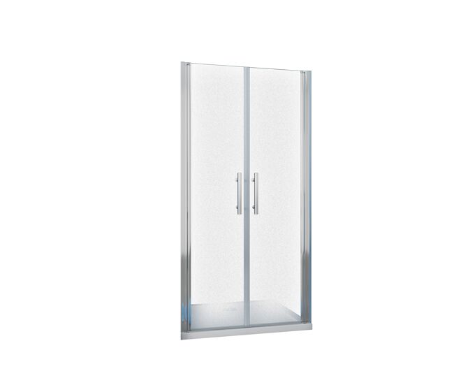 Aica mampara de ducha abatible,perfil cromado,vidrio esmerilado antical 6mm,(760-800)x1950mm