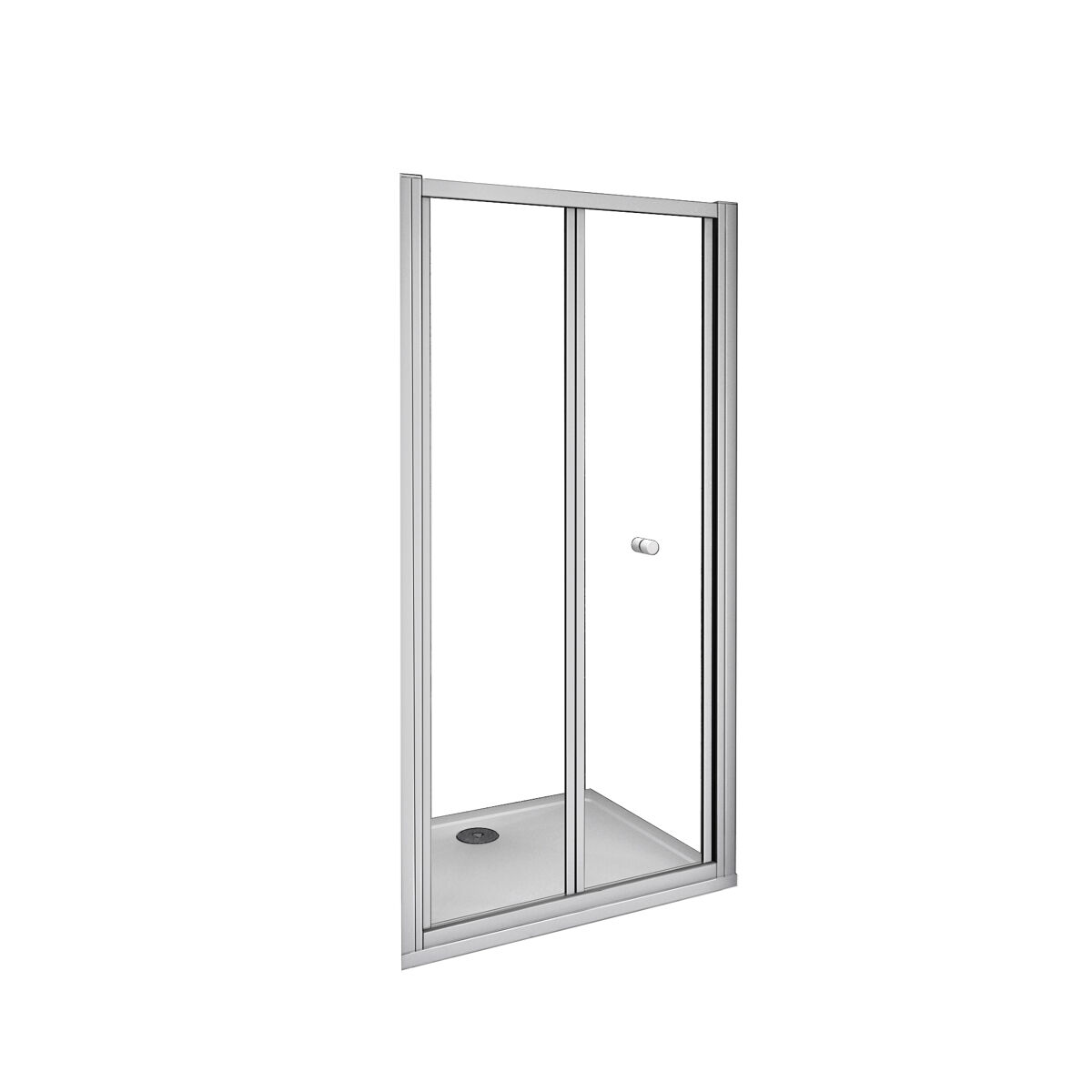 Mampara de Ducha Frontal Plegable Perfil Mate Vidrio Templado
