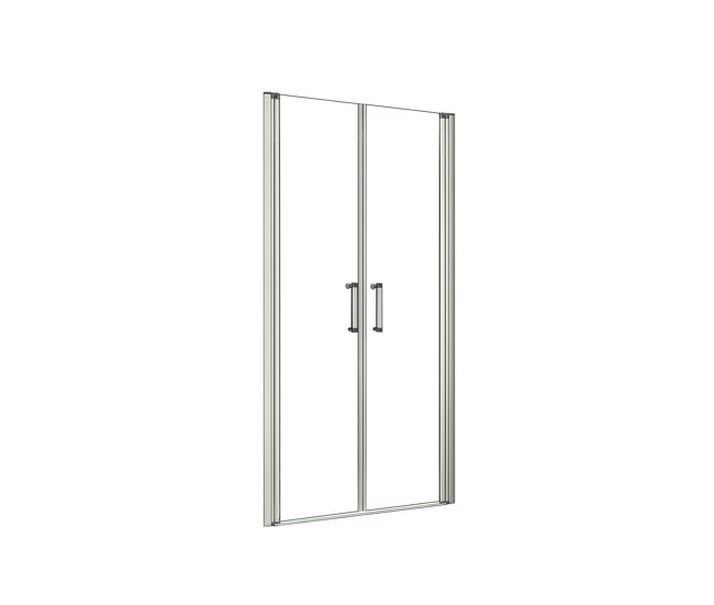 Aica mampara de ducha abatible dos hojas,perfil gris mate,vidrio 5mm,(1010-1050)x1850mm