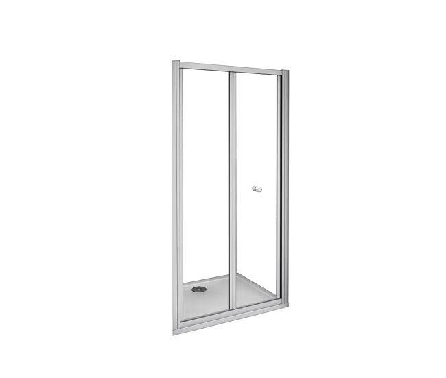 Aica mampara de ducha frontal plegable perfil gris mate vidrio 5mm (960-1000)x1850mm