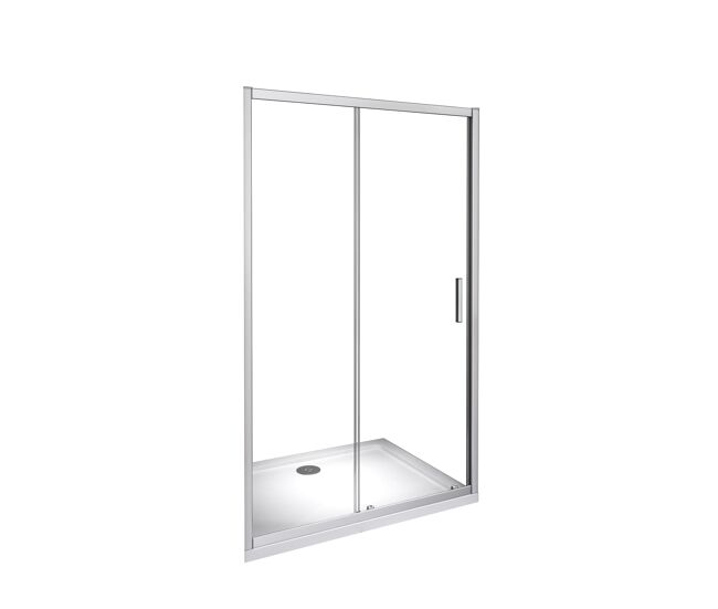 Aica mampara de ducha frontal corredera perfil gris mate vidrio 5mm (1360-1400)x1850mm