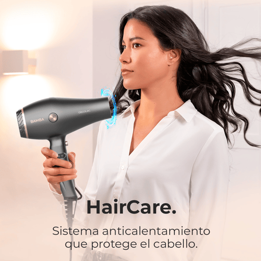 Cecotec Secador de cabelo AC com 2600 W, tecnologia de iões, 2 bicos e um difusor