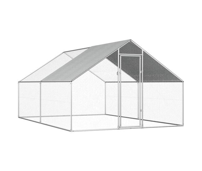 Vidaxl jaula gallinero de exterior de acero galvanizado 2,75x4x1,92 m