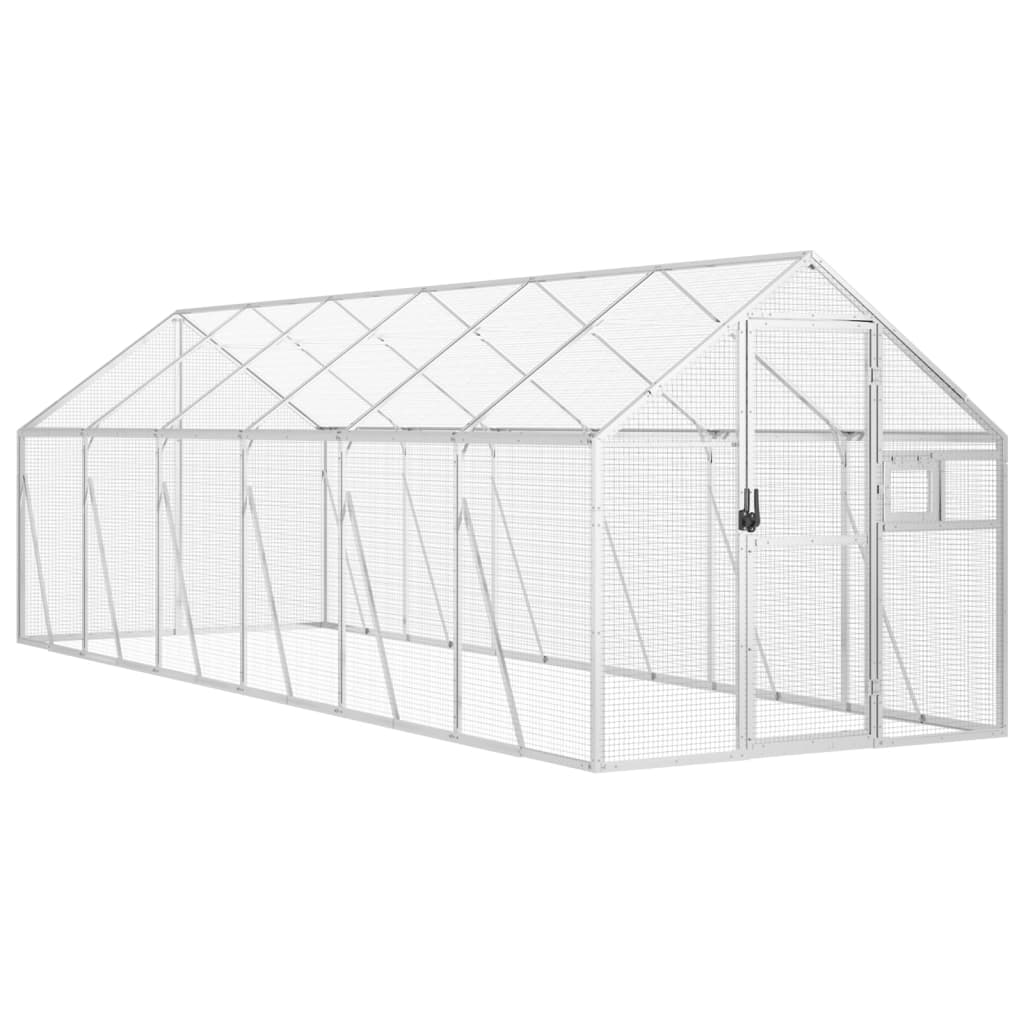 Vidaxl pajarera de aluminio color plateado 1,79x6x1,85 m