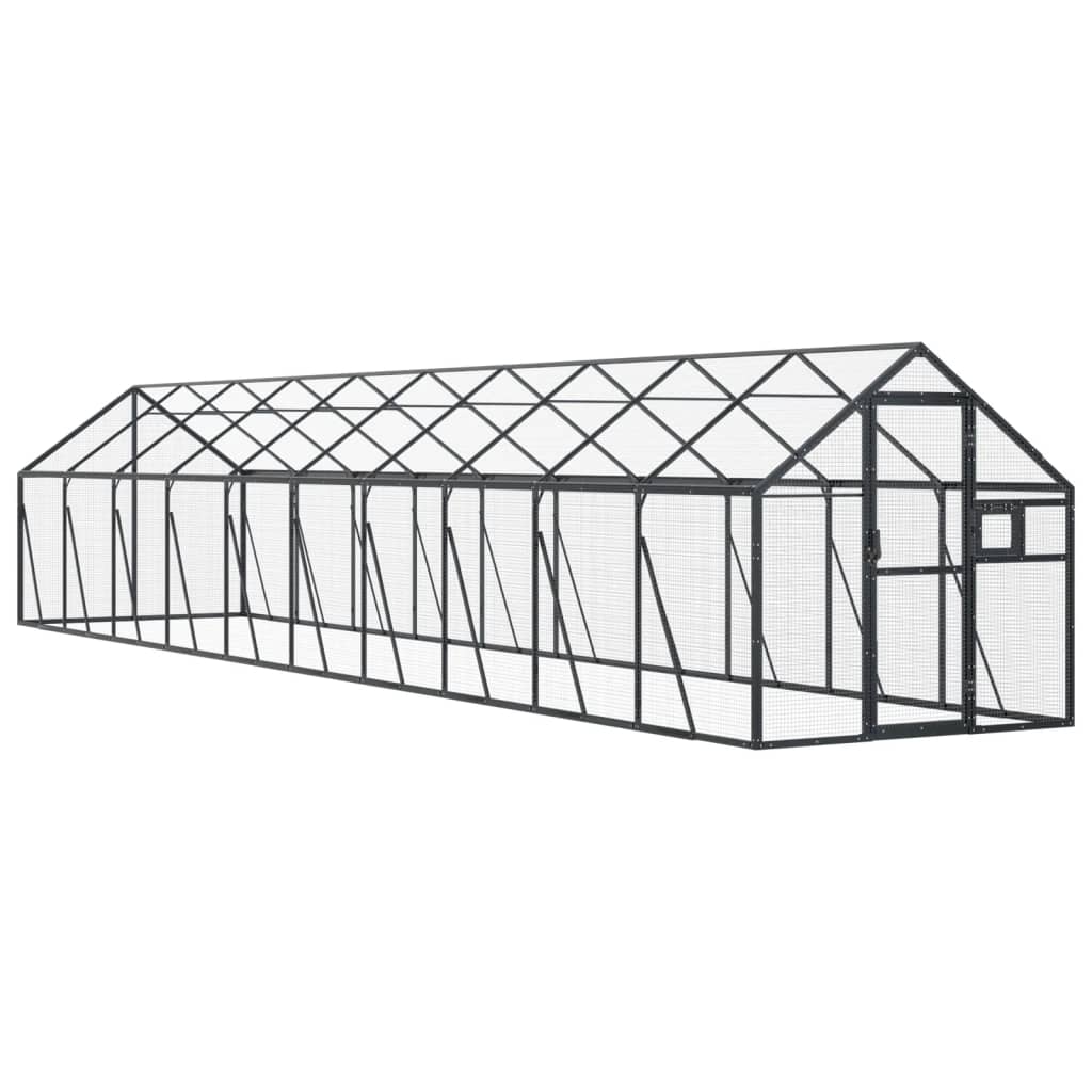 Vidaxl pajarera de aluminio gris antracita 1,79x10x1,85 m