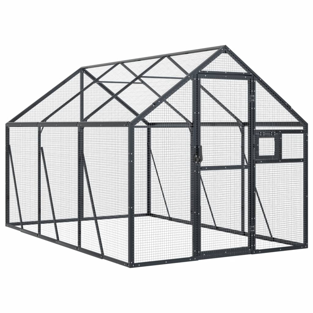Vidaxl pajarera de aluminio gris antracita 1,79x3x1,85 m