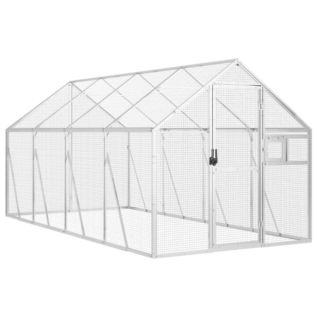 Vidaxl pajarera de aluminio color plateado 1,79x4x1,85 m