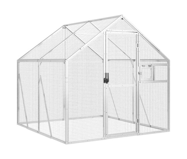 Vidaxl pajarera de aluminio color plateado 1,79x2x1,85 m
