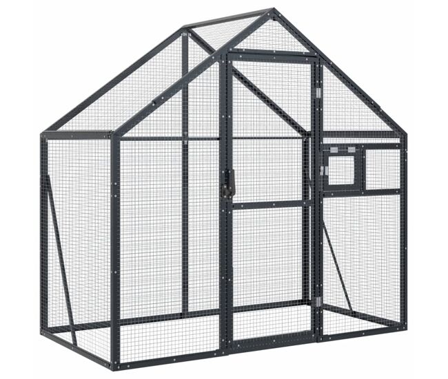 Vidaxl pajarera de aluminio gris antracita 179x100x185 m