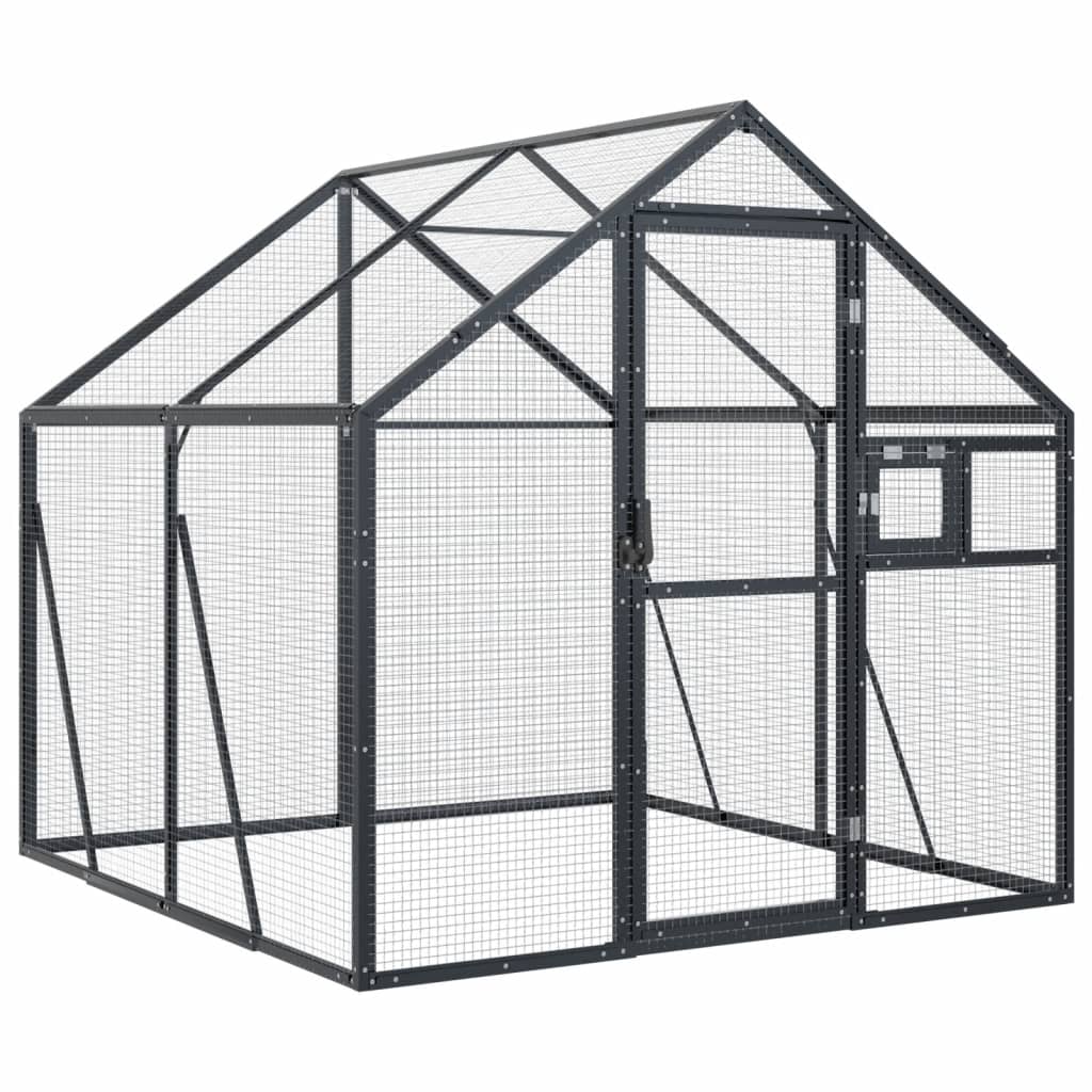 Vidaxl pajarera de aluminio gris antracita 1,79x2x1,85 m
