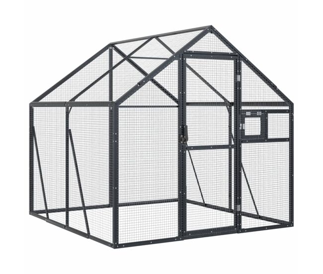 Vidaxl pajarera de aluminio gris antracita 1,79x2x1,85 m