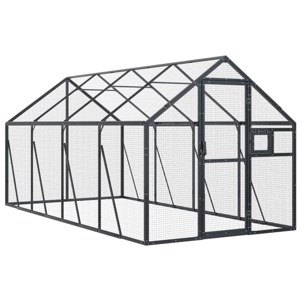 Vidaxl pajarera de aluminio gris antracita 1,79x4x1,85 m