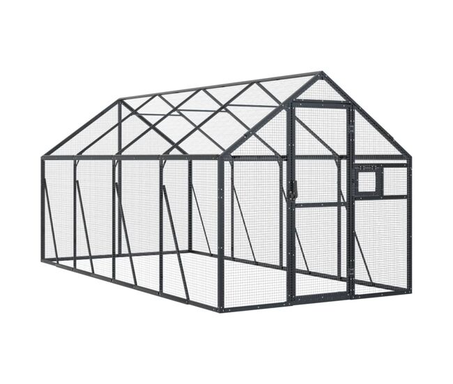 Vidaxl pajarera de aluminio gris antracita 1,79x4x1,85 m