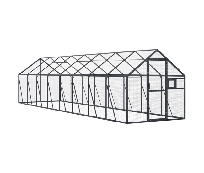 Vidaxl pajarera de aluminio gris antracita 1,79x8x1,85 m