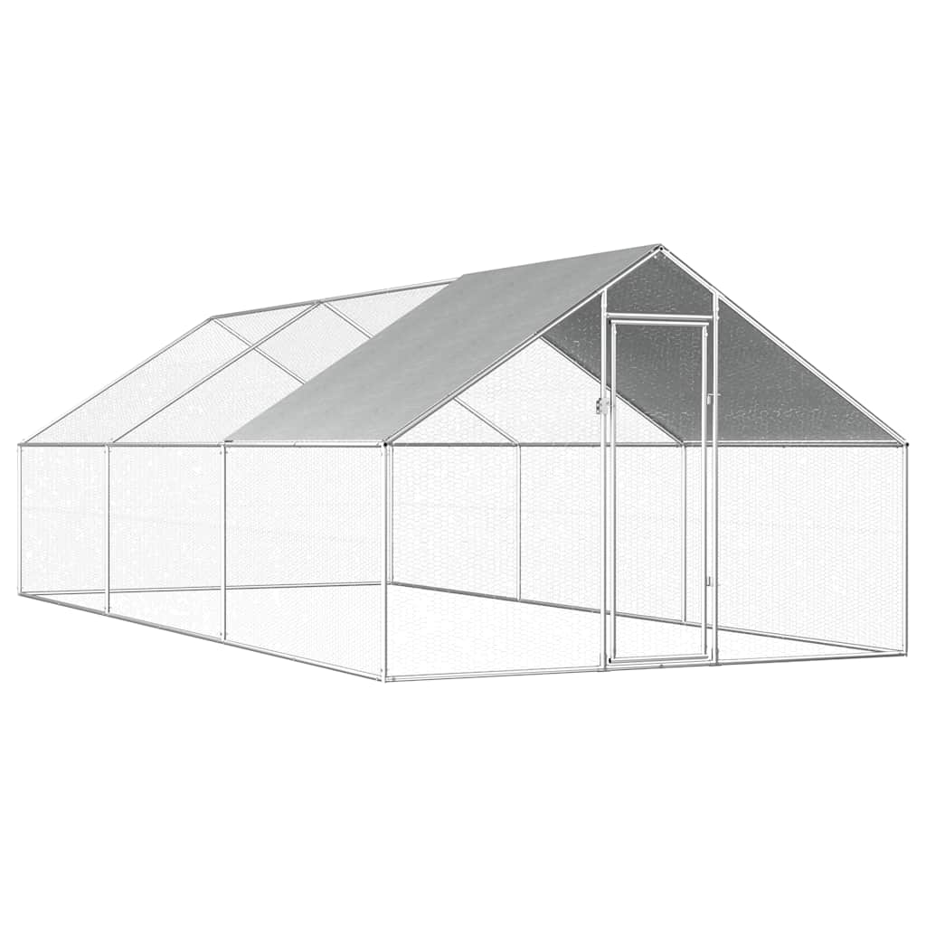 Vidaxl jaula gallinero de exterior de acero galvanizado 2,75x6x1,92 m