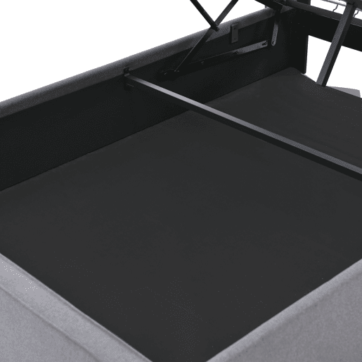 Cama contentora estofada 160x200 cm em tecido de algodão - com estrado de ripas - Cinzento