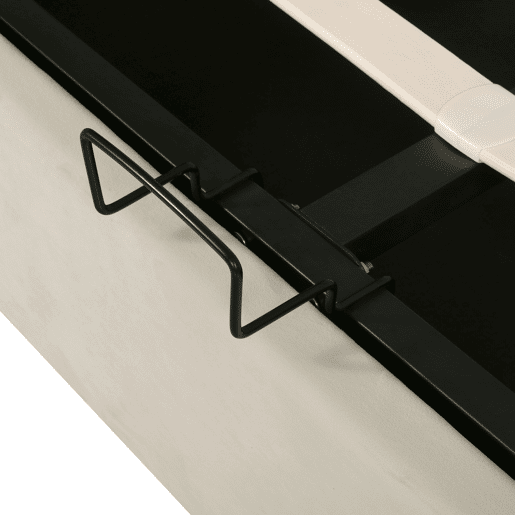 Cama de contentor estofada em veludo 180x200 cm com estrado de ripas - Bege
