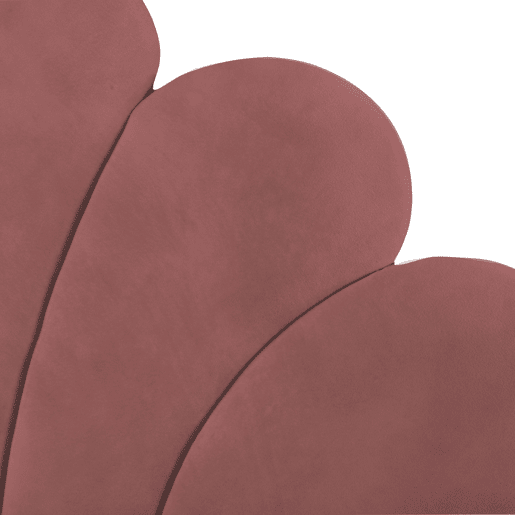 Cama com arrumação estofada em veludo - 140x200 cm - cabeceira em forma de flor - com estrado de ripas - Vermelho