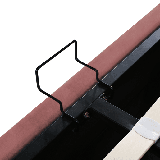 Cama com arrumação estofada em veludo - 140x200 cm - cabeceira em forma de flor - com estrado de ripas - Vermelho