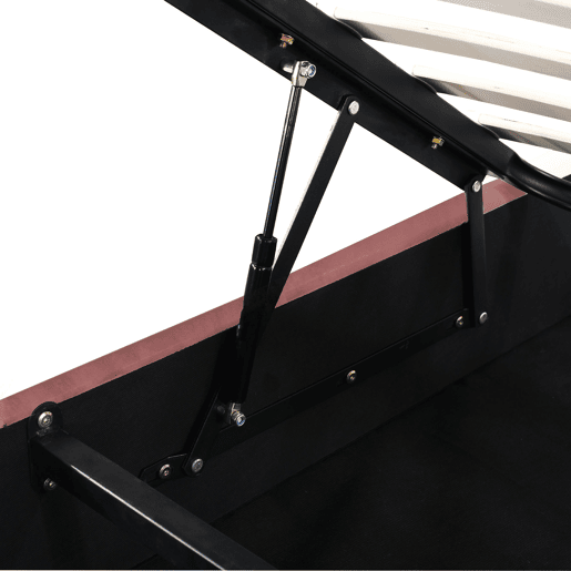 Cama com arrumação estofada em veludo - 140x200 cm - cabeceira em forma de flor - com estrado de ripas - Vermelho