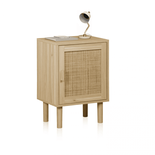 Mesa de cabeceira Made Pino - Rattan 40 x 58 x 30 cm
