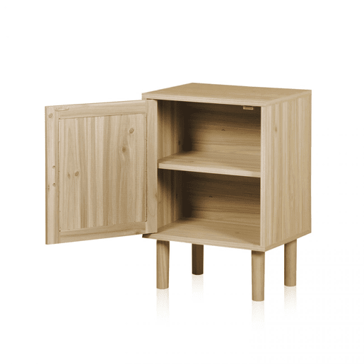 Mesa de cabeceira Made Pino - Rattan 40 x 58 x 30 cm