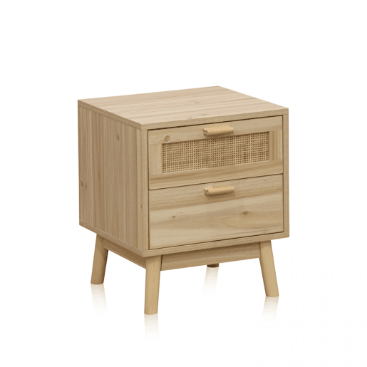 Mesa de cabeceira Debra Pino - Rattan 40 x 48 x 39 cm