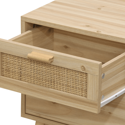 Mesa de cabeceira Debra Pino - Rattan 40 x 48 x 39 cm