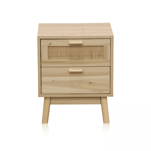 Mesa de cabeceira Debra Pino - Rattan 40 x 48 x 39 cm