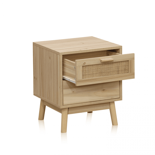 Mesa de cabeceira Debra Pino - Rattan 40 x 48 x 39 cm