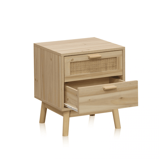 Mesa de cabeceira Debra Pino - Rattan 40 x 48 x 39 cm