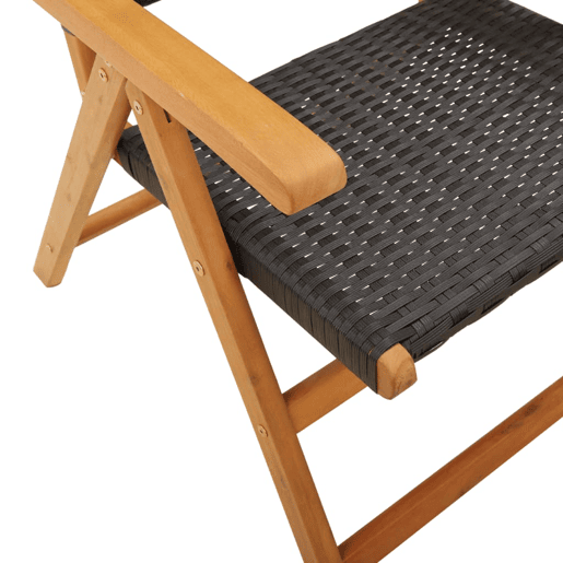vidaXL Cadeiras de jardim 2 pcs madeira acácia maciça e vime PE preto