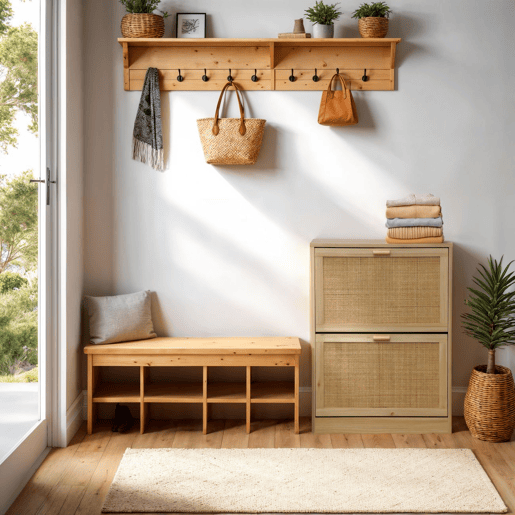 Sapateiro Pino - Rattan 60 x 82 x 24 cm