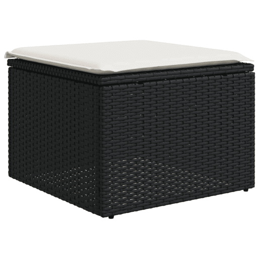 vidaXL 11 pcs conjunto sofás de jardim c almofadões vime PE preto vidaXL 11 pcs conjunto sofás de jardim c almofadões vime PE preto