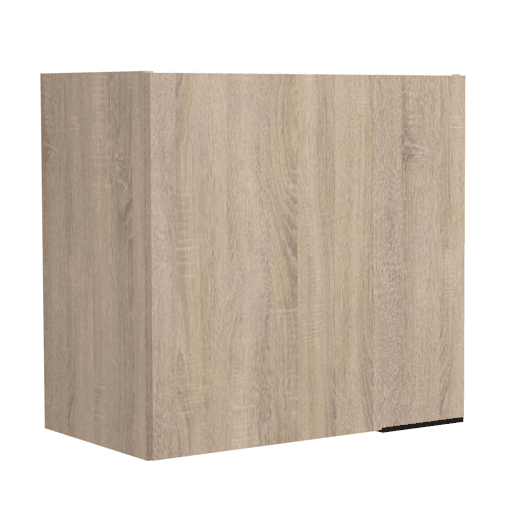 Módulo de cozinha superior Arko em madeira clara e cor preta com 1 porta de melamina, 60x57,9x35,6 cm