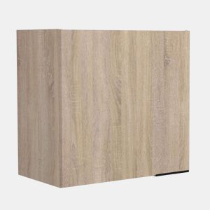 Módulo de cozinha superior Arko em madeira clara e cor preta com 1 porta de melamina, 60x57,9x35,6 cm