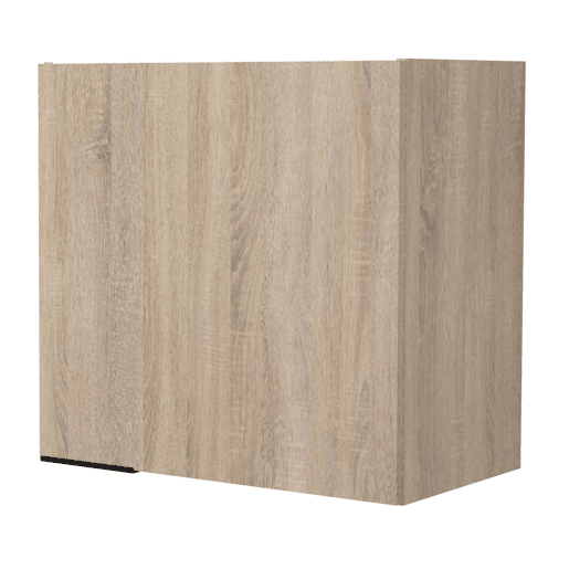 Módulo de cozinha superior Arko em madeira clara e cor preta com 1 porta de melamina, 60x57,9x35,6 cm