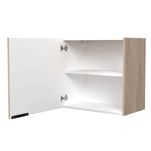 Módulo de cozinha superior Arko em madeira clara e cor preta com 1 porta de melamina, 60x57,9x35,6 cm