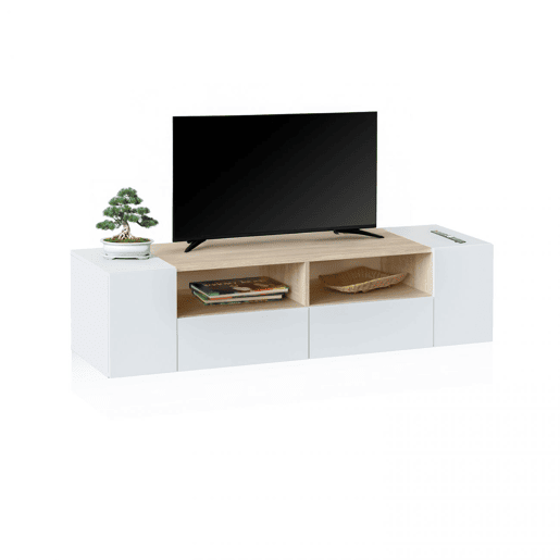 Módulo Nima TV Artik White (Branco mate) - Carvalho canadiano 138 x 34 x 40,2 cm