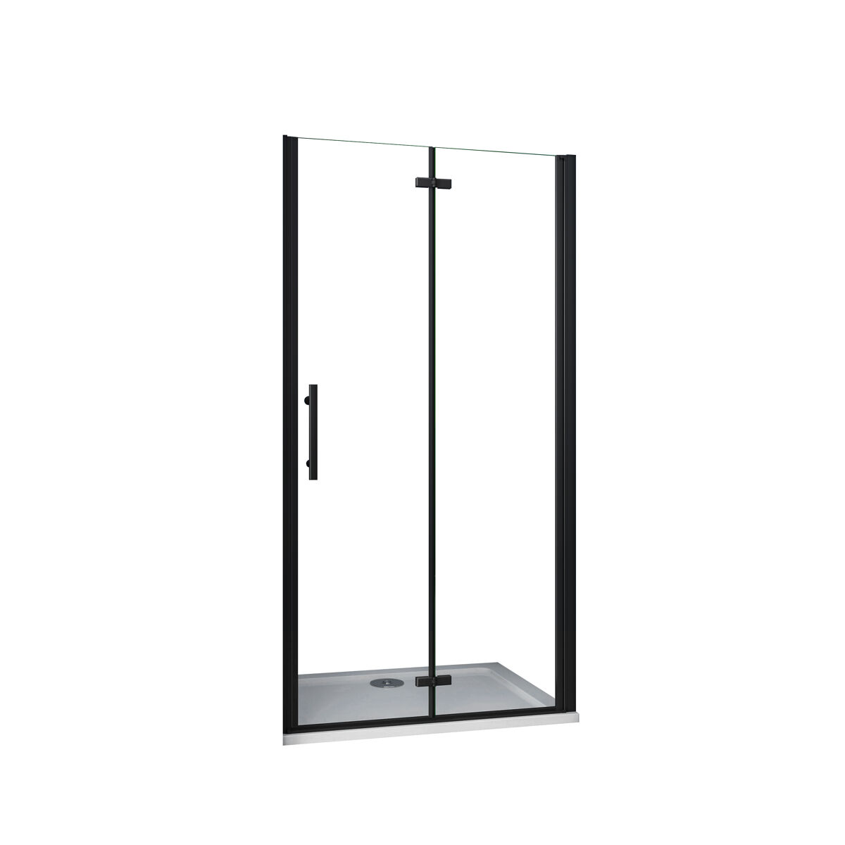 Mampara de Ducha Frontal dos hojas Plegables Vidrio Templado