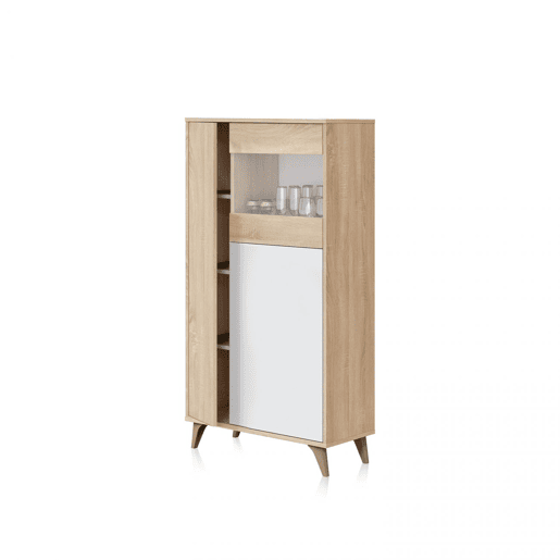 Vitrina Lira Artik White (Branco mate) - Carvalho canadiano 77 x 142 x 33 cm