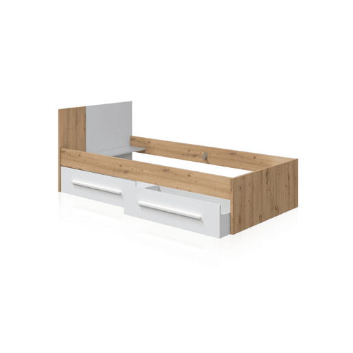Cama Dess Artik Branco (Branco mate) - Carvalho Nodi 196 x 77 x 87 cm