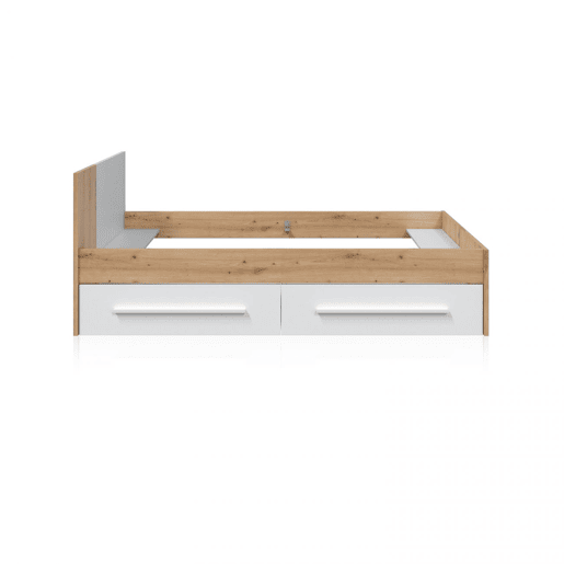 Cama Dess Artik Branco (Branco mate) - Carvalho Nodi 196 x 77 x 87 cm