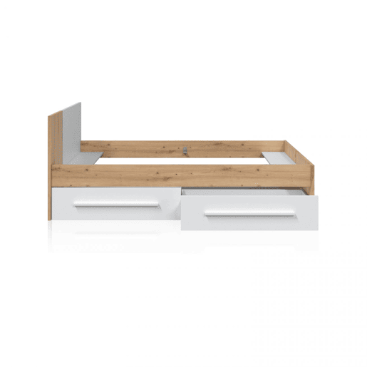 Cama Dess Artik Branco (Branco mate) - Carvalho Nodi 196 x 77 x 87 cm