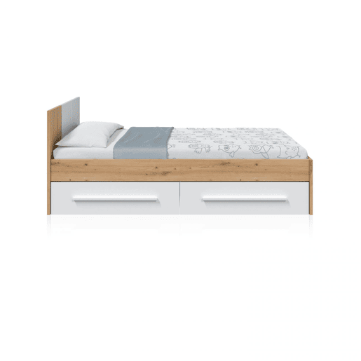 Cama Dess Artik Branco (Branco mate) - Carvalho Nodi 196 x 77 x 87 cm