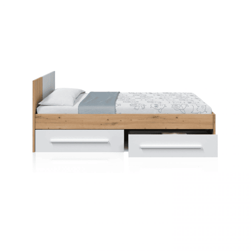 Cama Dess Artik Branco (Branco mate) - Carvalho Nodi 196 x 77 x 87 cm