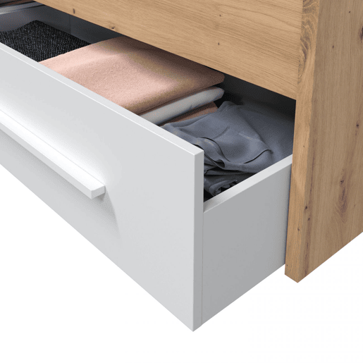 Cama Dess Artik Branco (Branco mate) - Carvalho Nodi 196 x 77 x 87 cm